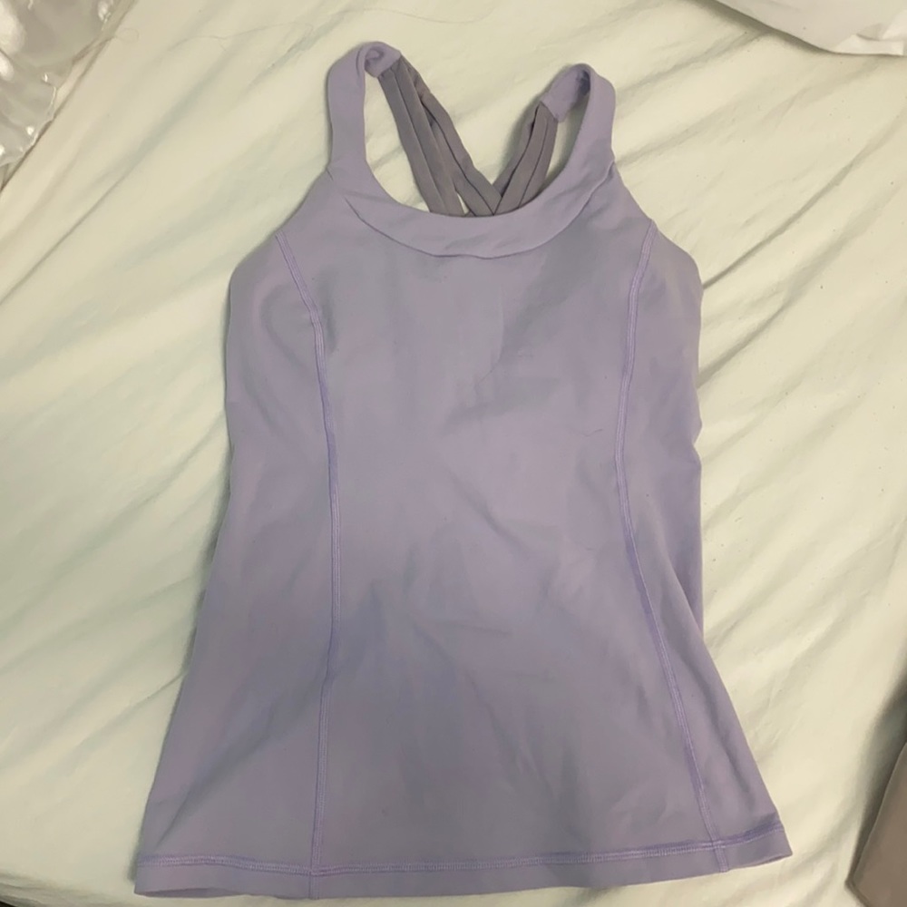 Lavender lululemon tank with criss cross back - lulu lemon size 6